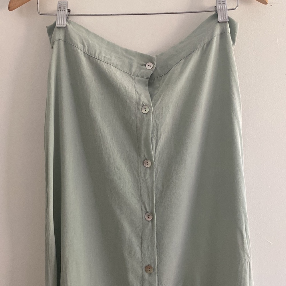 Acacia Swimwear Sea Foam Blue 100% Silk Maxi Skirt
